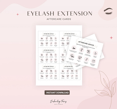 Eyelash extension aftercare cards eyelash extension care forms eyelash technician business post eyelash extensions care