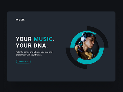 Musis Landing Page darkmode figma graphic design interface design landing page music music app product design ui design uxui webdesign xd