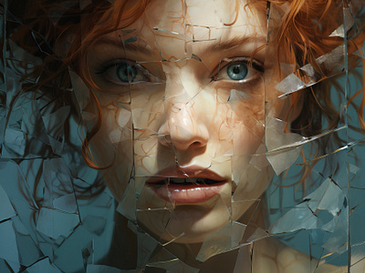 Broken Glass Women Portraits bilge paksoylu broken glass digital asset dribbble freelance freelancer glass woman women women portrait