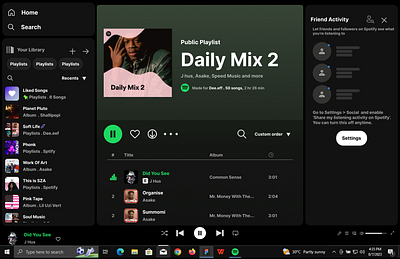 My spotify favorite playlist techbro ui uiux user experience ux website webview