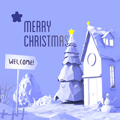 Merry Christmas animation blender branding