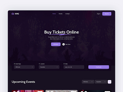 King Events bootstrap bootstrap template bootstrap theme concert concert landing concert website design event landing event website events landing landing page modern onepage reservations ui