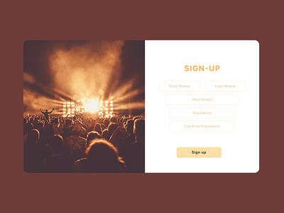 Get Ready for SIGN-UP daily ui graphic design inspiration sign sign up signup ui uiux ux yellow ui