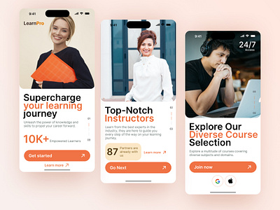 Online course onboarding | mobile app design anboarding ui app design app ui app ui design design mobile app learning app learning app design mobile app mobile app design mobile app ui mobile app ui design mobile design mobile ui mobile ui design onboarding onboarding design onboarding screens online course app splash screens ui design