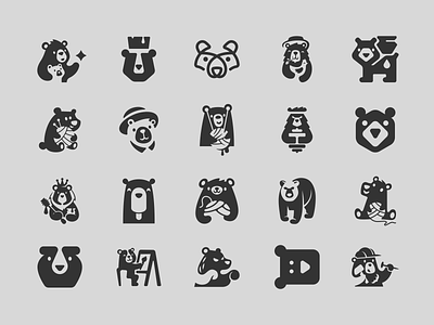 Bear collection bear brand branding character design elegant graphic design illustration logo logo design logotype mark mascot minimalism minimalistic modern negative space sign