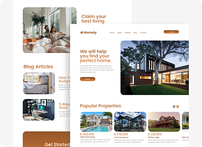Homely UI landing page branding design figma graphic design lifestyle mood typography ui user interface design ux web design