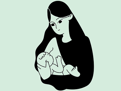 Mother 2d 2danimation after effects animated gif animation animation 2d baby breast breastfeeding care caring character illustration mom mother parent