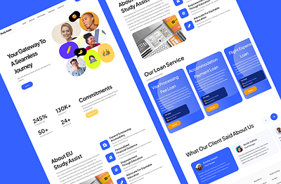 EU study assist Landing page app branding design graphic design logo typography ui