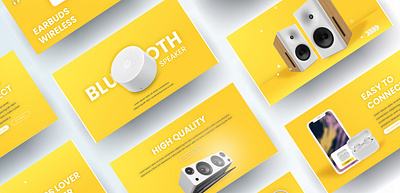 Yellow Gadget Presentation Design branding design graphic design illustration logo powerpoint presentation ui vector