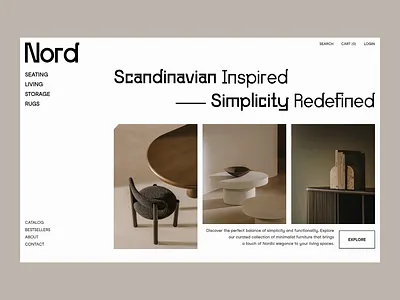 Nord – Furniture Store Website branding concept design ecommerce furniture furniture store graphic design home page interface minimalism ui ui design ux web web design web store