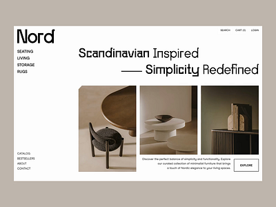Nord – Furniture Store Website branding concept design ecommerce furniture furniture store graphic design home page interface minimalism ui ui design ux web web design web store