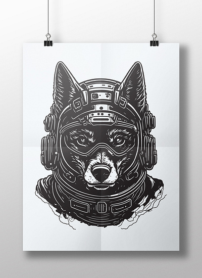 Wolf Astronaut adobe illustrator animal arwork astronaut design digital art drawing portrait space svg vector wolf