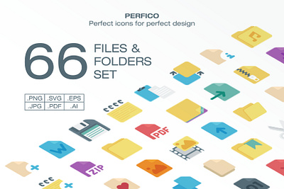 Perfico: Files & Folders icon set app branding design graphic design icon icon set illustration logo typography ui ux vector