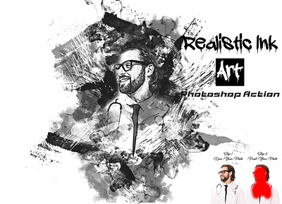 Realistic Ink Art Photoshop Action manipulation