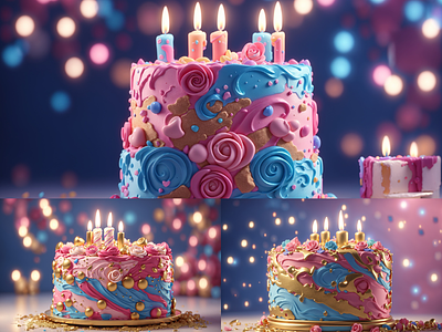most beautiful birthday cake with candle