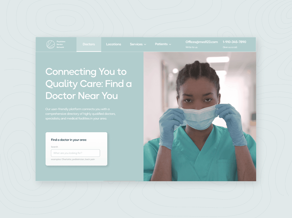 Healthcare Web Design clean doctor find a doctor gif healthcare medical simple ui user ux web webdesign