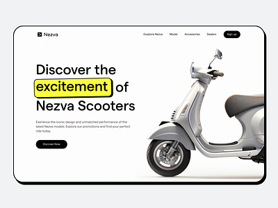 Nezva Scooters | Scooters Landing page 🛵✨ electric landing page modern scooter ui uiux ux website