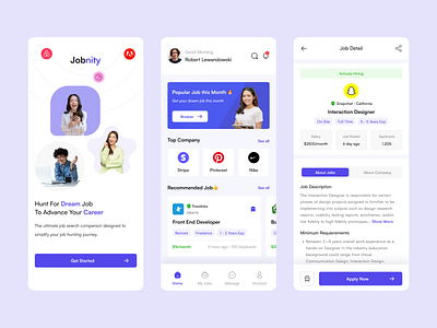 Jobnity - Job Finder App app application design graphic design ui user ux