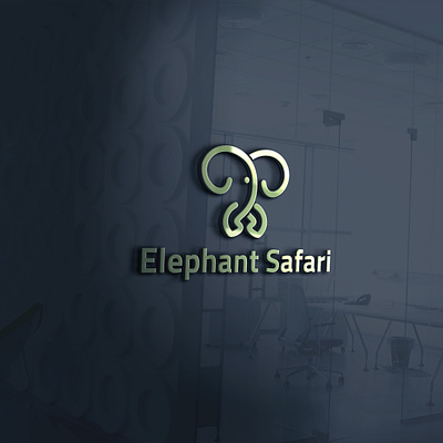 Elephant Safari Logo Design Template wing