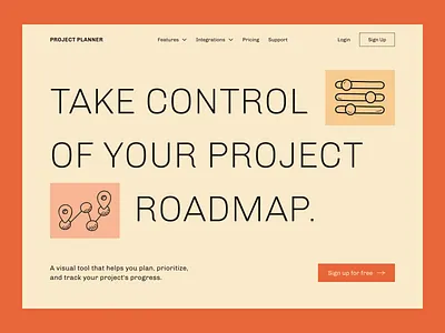 Project Planner Hero Section design ui ux web design