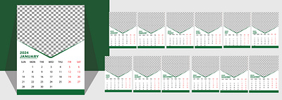 Celendar design 2024 adobe photoshop celendar design 2024 graphic design illurtison vector