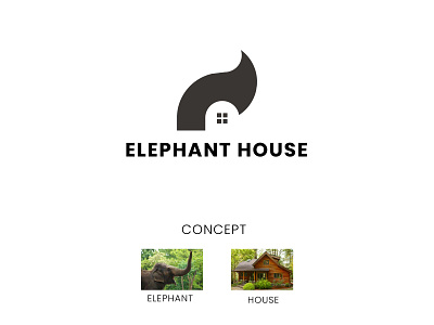 Elephant House animal branding company concept creative logo design elephant graphic design home house illustration logo logo design mark minimal modern logo pet house symbol vector visual identity