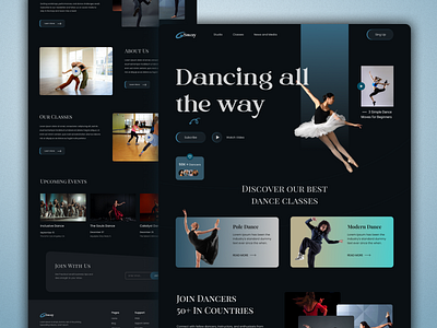 Dance Academy landing page concept dance dance academy landing page dancing academy fashion landing page landing page landing page design nft nft landing page products desing travel agency webpage design