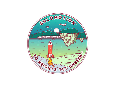 Shlomotion adventure apparel badge brand branding design emblem illustration label landscape line logo monoline nature patch pin sticker tshirt vector vintage