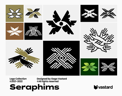 Seraphim Logo Collection angels branding demons design eye graphic design illustration logo mythical one seraphim six wings