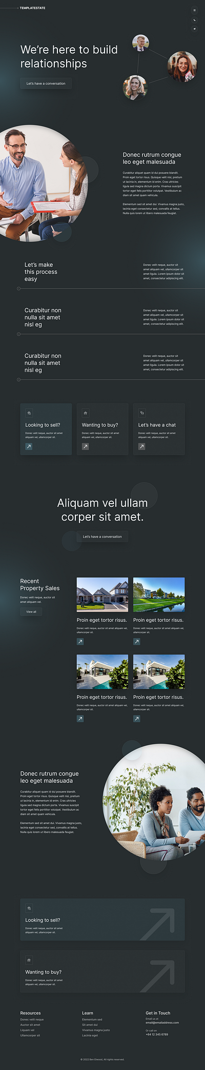 Real Estate Agent/Small Business Website Template Homepage animation blue dark design figma gothic graphic design high contrast interaction interactive design motion graphics real estate ui uiux web design web strategy website design
