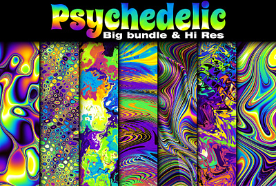 Psychedelic collection background bundle collection digital art images jpg psychedelic textures