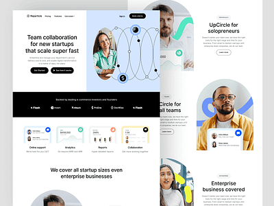 Reparticle SaaS startup technology - landing page analytics collaboration community data design friendly hr landing page modern people saas software software landing page software web page team ui ux web webflow webpage