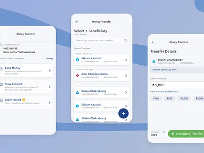Money Transfer Mobile App app design banking design fintech mobile app money transfer product design transfer ui ui design user experience user interface ux design