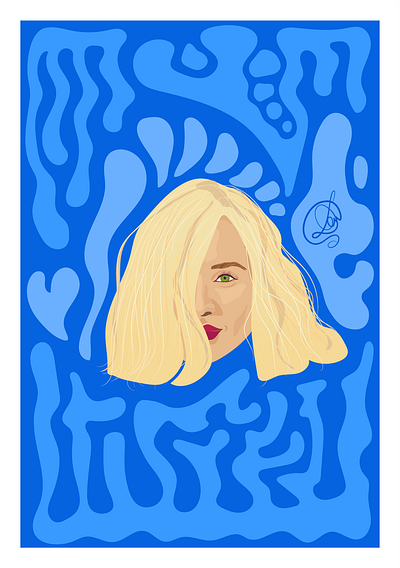 Portrait 1 adobe adobe illustrator art blonde blue design girl graphic design head headshot human illustration vector white woman women