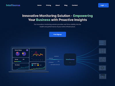 Intellisense web UI design monitoring website sass products ui ui deisgn web application web interface web ui layout website design website ui