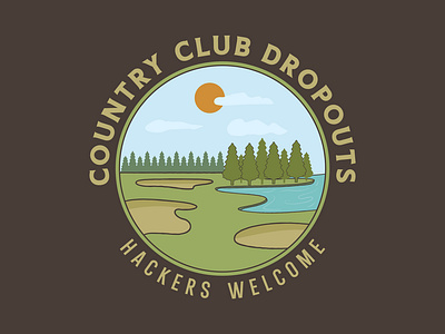 Country Club Dropouts – Hackers Welcome art branding design golf golf park graphic graphic design hand drawn illustration logo tee design vintage