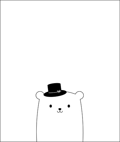 Polar Bear adobe illustrator animal art basic bear black black and white branding design flat graphic design hat ill illustration logo minimal simple ui vector white