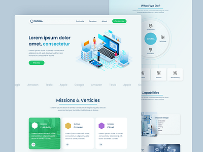 IOT Website Homepage Design blue branding glass homepage iot landing landingpage minimal modern sleek tech ui uiux ux