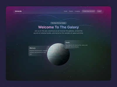 Universly design desktop galaxy hero space ui uidesign