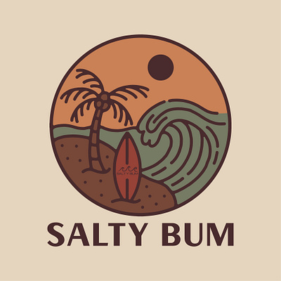 Salty Bum art branding design graphic graphic design hand drawn illustration logo vintage