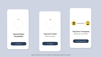 Payment & Transactions State Lottie Animations animation bank payment design failed transaction icons illustration lottie animation motion graphics payment payment pending animation paypal payment processing payment success animation transaction done transaction failed upi payment ux