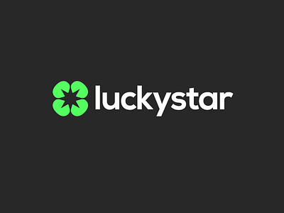 lucky star casino branding casino clover fortune gamble game green leaf logo luck lucky money poker star win