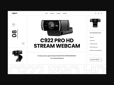 Redesign Concept - Logitech Webcam alaminuiux branding canada design studio logitech london pixavail pixavail studio ui ui ux design company uiux design uixashiq uk usa viral web design agency web design company web development company webcam website design