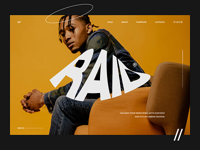 RAID® — streetwear brand branding clothes design fashion figma graphic design identity landing page logo minimalism shop streetwear style ui user experience user interface ux website wild yellow