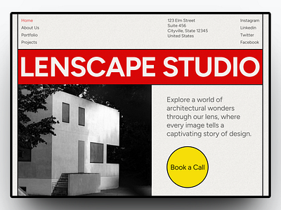 Lenscape Studio - Website Design architecture bauhaus branding design graphic design landing page photography studio ui web design