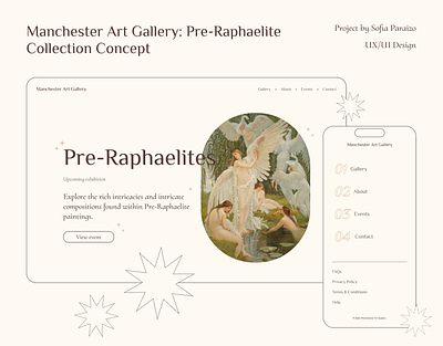 Pre-Raphaelite Website Concept branding concept fine art graphic design manchester ui ui design ux design uxui website website concept