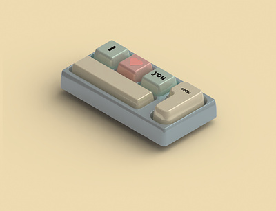 Love Keyboard 3d branding button creative cute i love you icon illustration isometric keyboard love mini modeling pastel render retro toy ui vector vintage