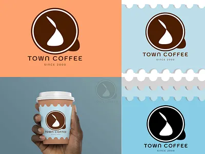 Town Coffee Logo 2d branding cafe coffee coffee cup mockup coffee logo coffee shop branding colorful graphics design food food design graphic design illustration logo motion graphics travel typography ui ux vector