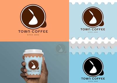 Town Coffee Logo 2d branding cafe coffee coffee cup mockup coffee logo coffee shop branding colorful graphics design food food design graphic design illustration logo motion graphics travel typography ui ux vector