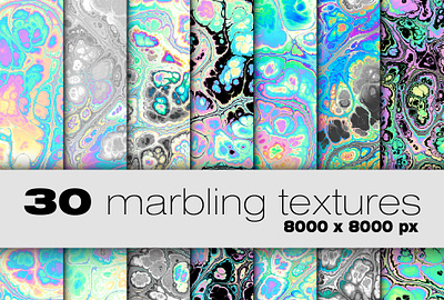 Holographic foil colors marbling psychedelic collection background digital art marbling psychedelic texture